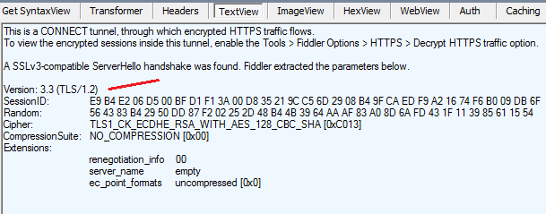 TLS 1.2 web response